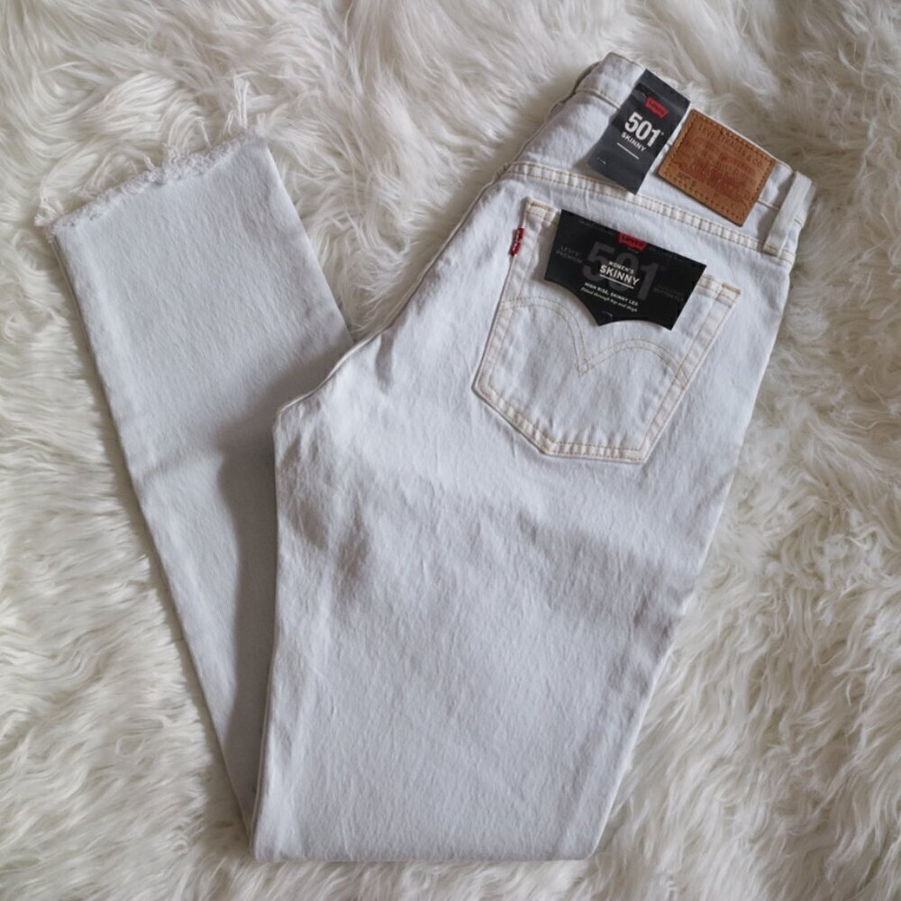 NWT Levi's Premium 501 High Rise Skinny Blue Light Wash Denim Jeans Size 30